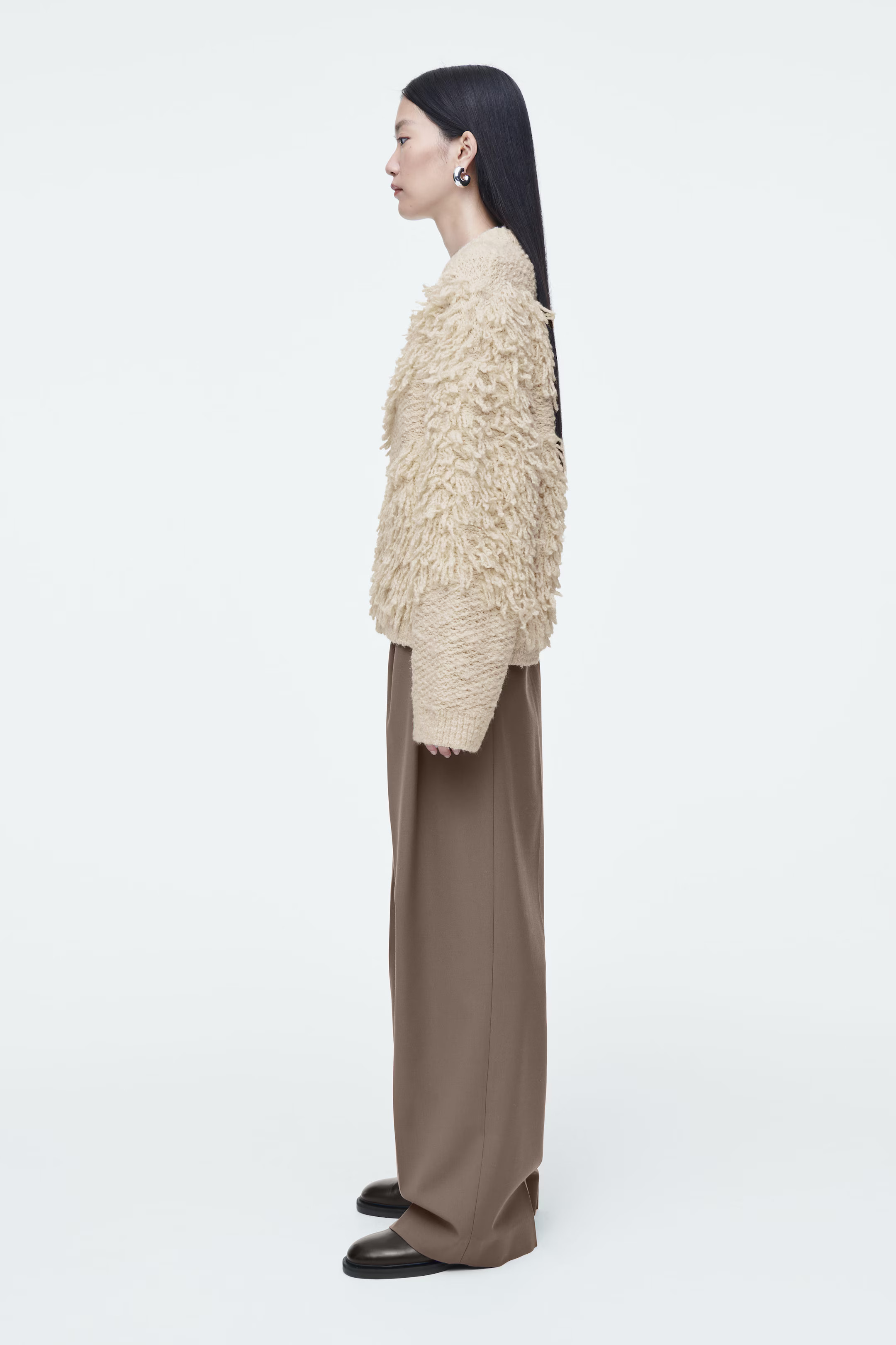 TEXTURED LOOP-KNIT WOOL JUMPER - ECRU | COS | COS UK