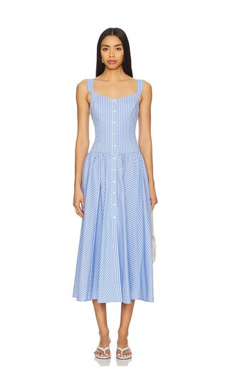 Elodie the Label Tessa Stripe Dress in Blue. Size S. Also in M. | Revolve Clothing (Global)
