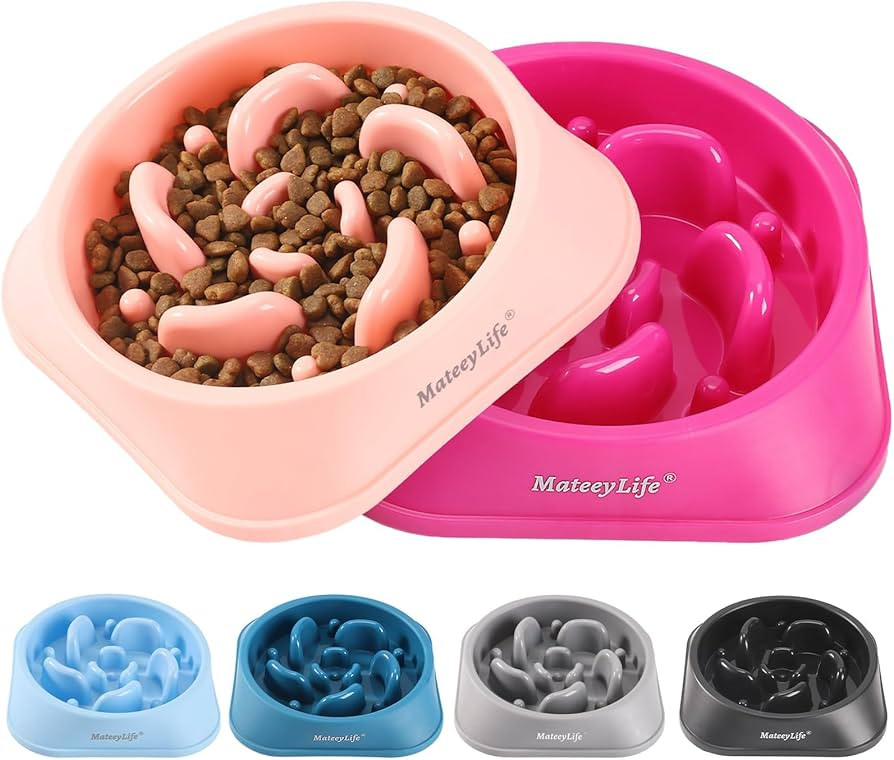 MateeyLife Slow Feeder Dog Bowls 2PCS, Anti-Choking Puzzle Dog Food Bowls, Anti-Slip Interactive ... | Amazon (US)