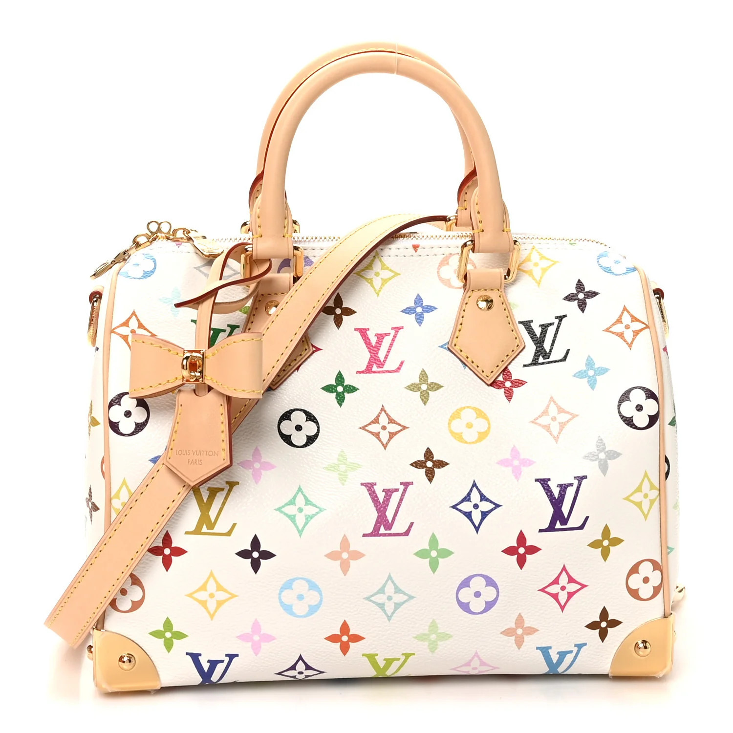 Louis Vuitton LV X TM Monogram Multicolor Speedy Bandouliere 25 White | FASHIONPHILE (US)