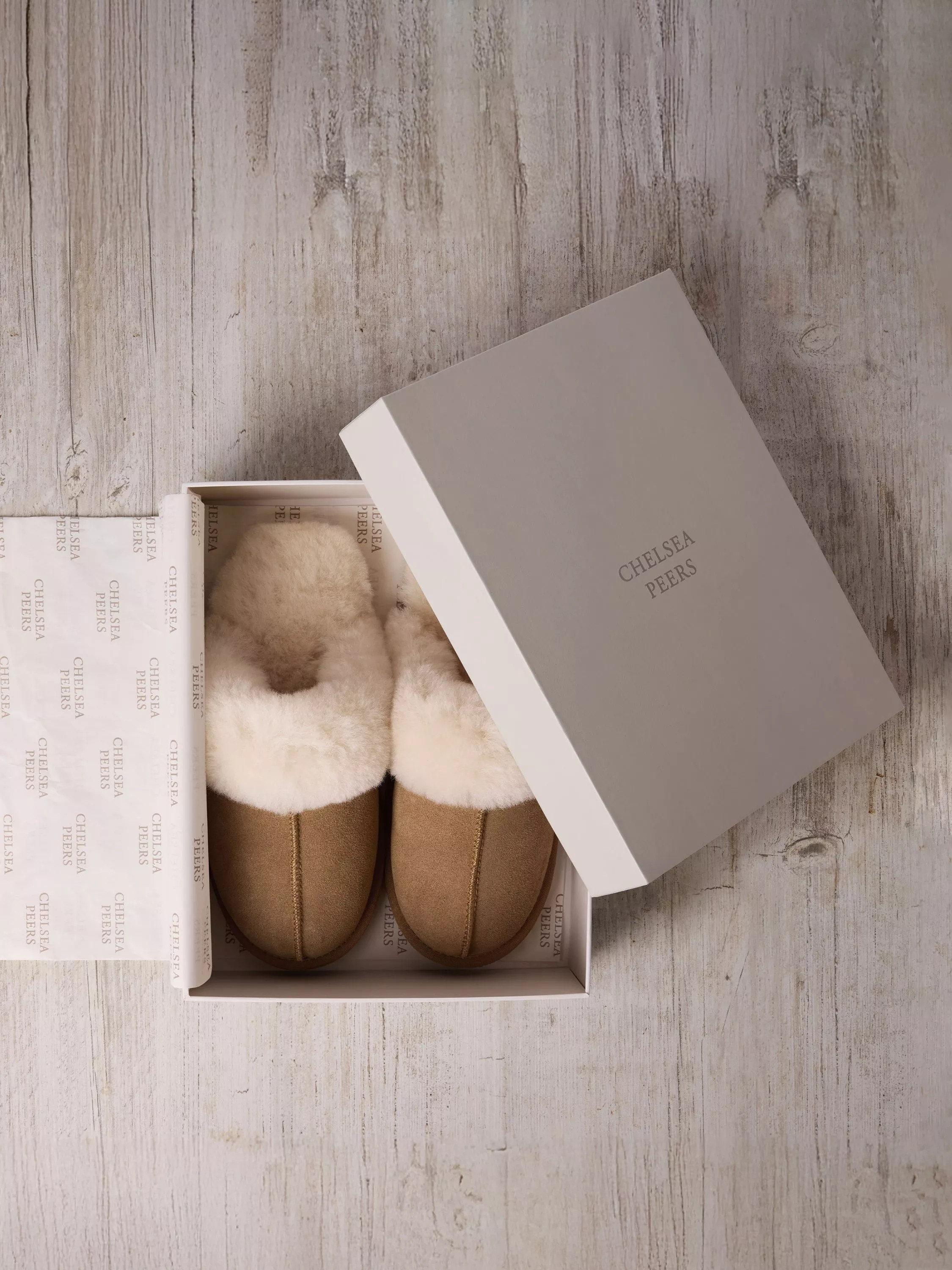 Chelsea Peers Suede Sheepskin Mule Slippers | John Lewis (UK)