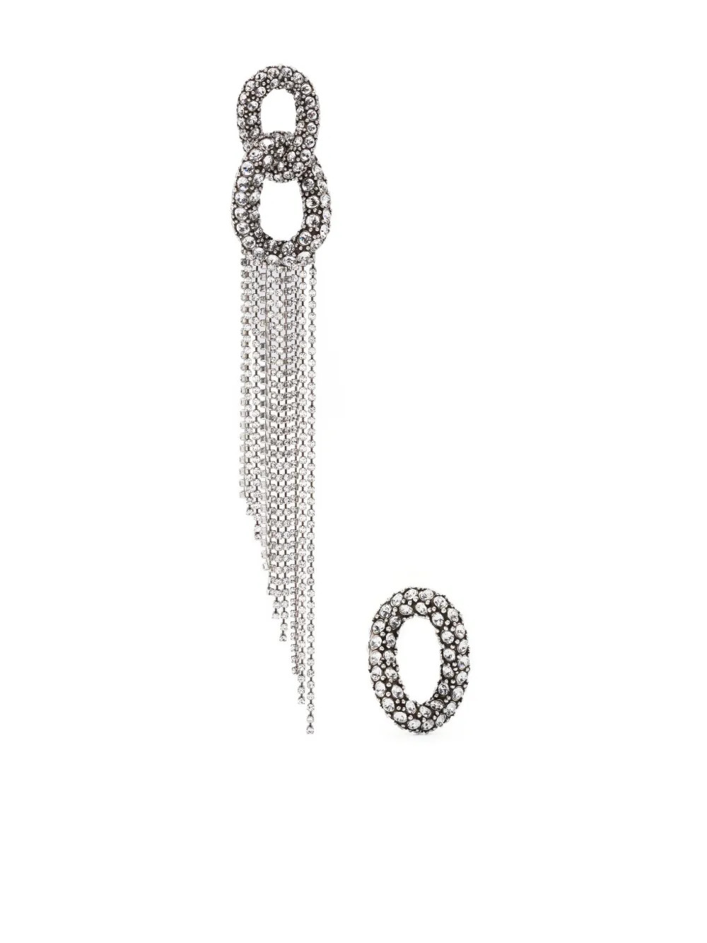 boucles d'oreilles asymétriques à ornements en cristal | Farfetch Global