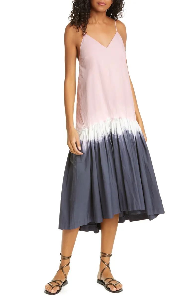 Zelda Tie Dye Stretch Cotton Midi Dress | Nordstrom