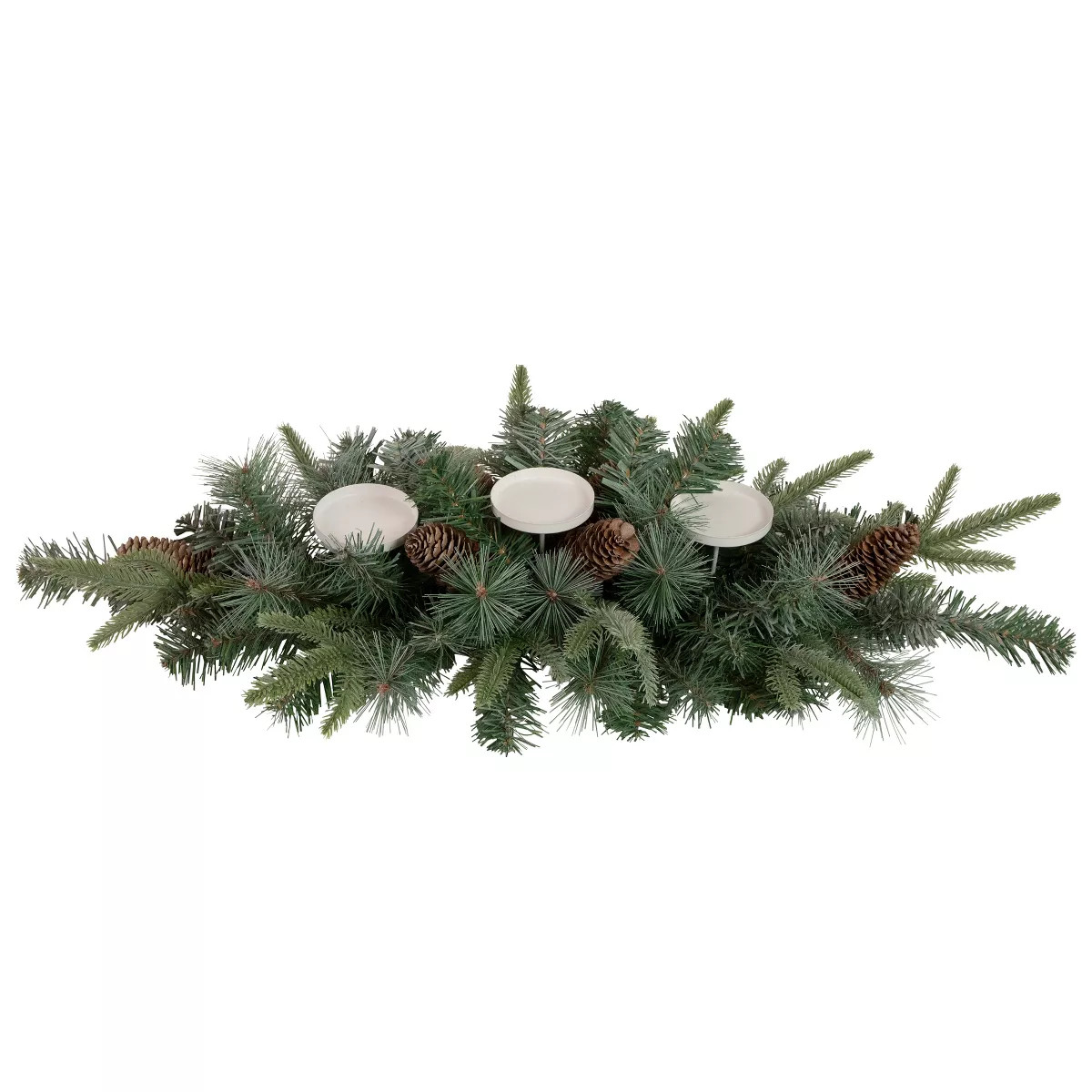 Northlight 32" Artificial Mixed Pine and Pine Cones Christmas Candle Holder Centerpiece | Target