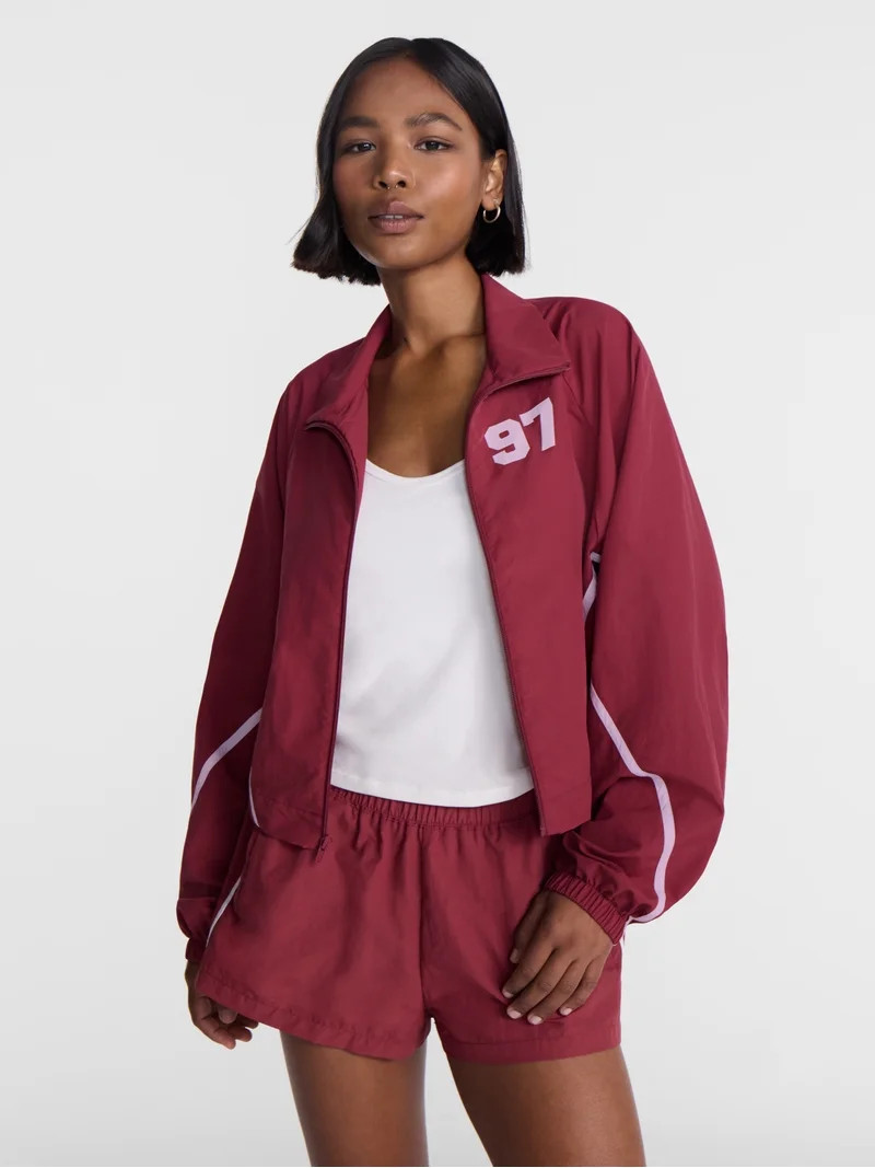No Boundaries Zip Front Graphic Track Jacket, Women's XXS-XXL | Walmart (US)