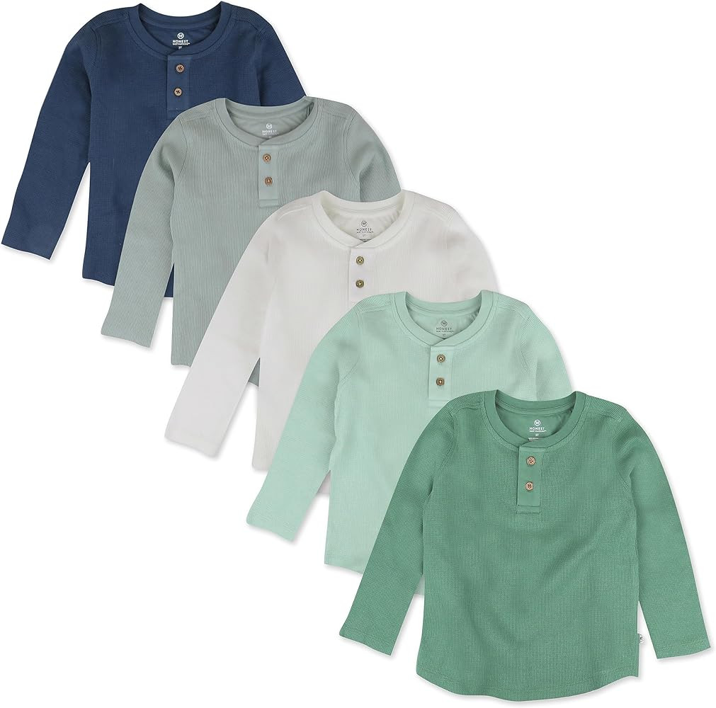 HonestBaby 5-pack Waffle Henley Long Sleeve Shirts | Amazon (US)