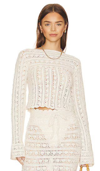 x REVOLVE Laurelin Crochet Sweater in Ivory | Revolve Clothing (Global)