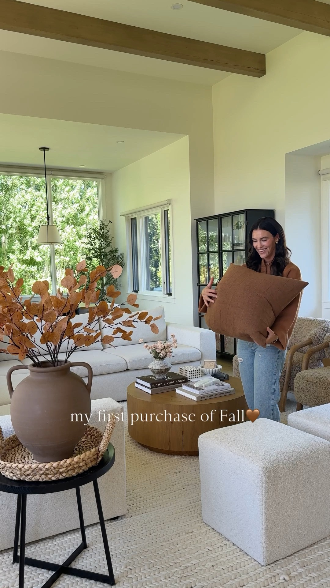 HOME \ my first purchase of fall🤎 brown linen pillow covers from Amazon! A set of 2 for only $30 / size: 24”x24”🙆🏻‍♀️ The easiest living room refresh for autumn months. I swapped out my neutral covers for these brow beauties. Love how they warm up the space👌🏻 

#LTKSeasonal #LTKHome #LTKFindsUnder50
