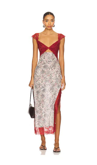 Free People x Intimately FP Suddenly Fine Maxi Slip Dress In Birch Combo in Nude,Red. - size XL | Revolve Clothing (Global)