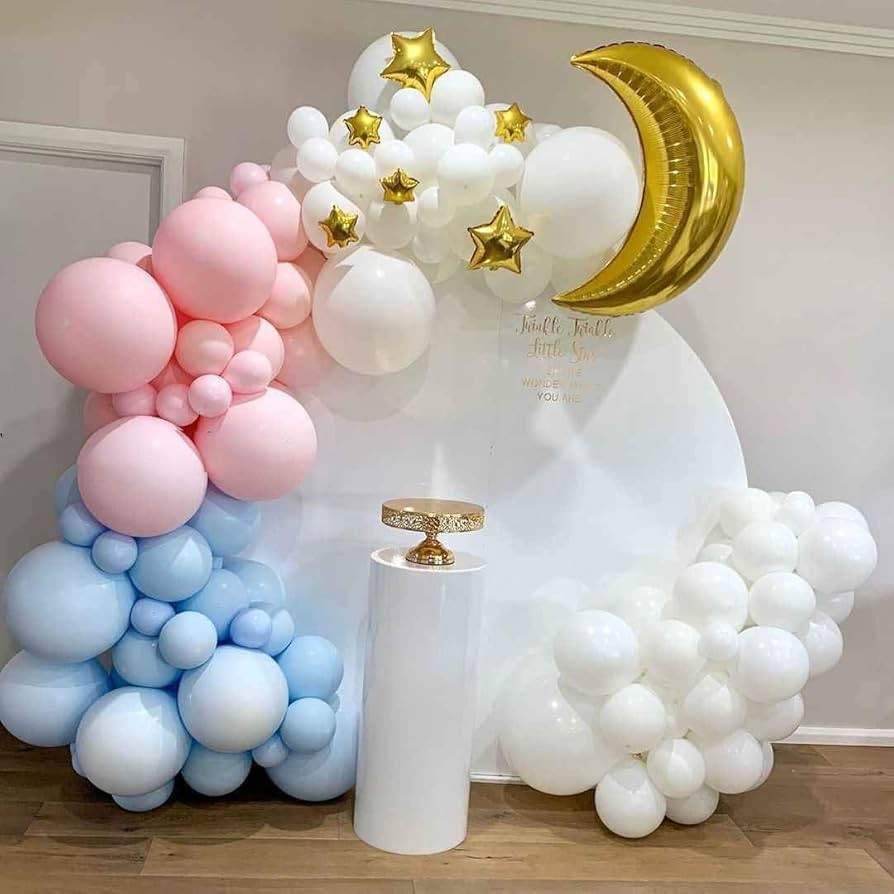 Pastel Pink and Blue Balloon Arch Garland Kit-Macaron Pink Balloon Blue Balloon 18/12in 141Pcs fo... | Amazon (US)