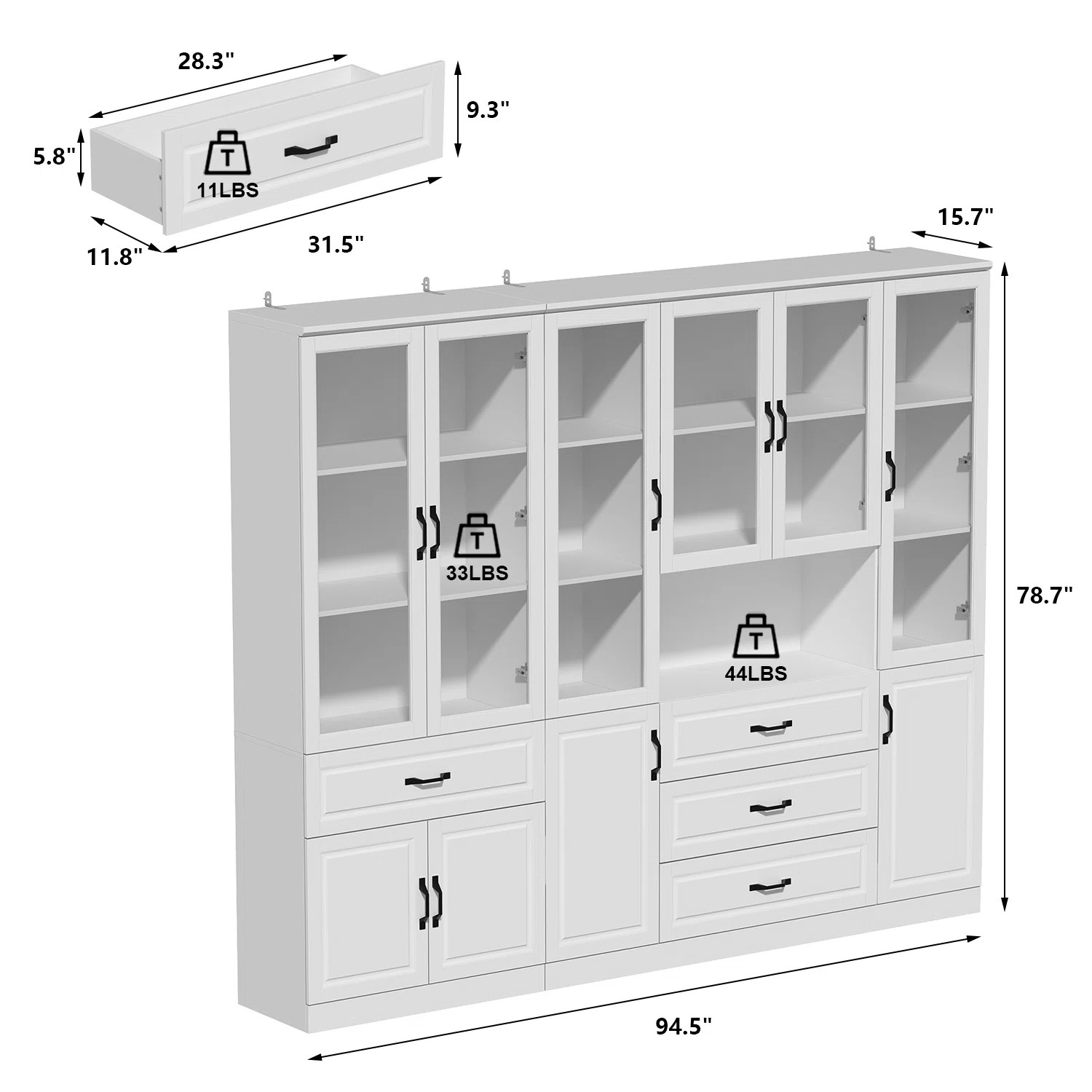 Lark Manor™ Argonne 78.7'' Kitchen Pantry & Reviews | Wayfair | Wayfair North America