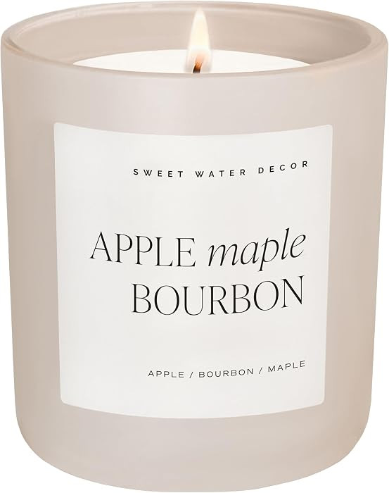 Sweet Water Decor Autumn Candle for Home, 15oz Tan Matte Jar, Fall Scents | Amazon (US)