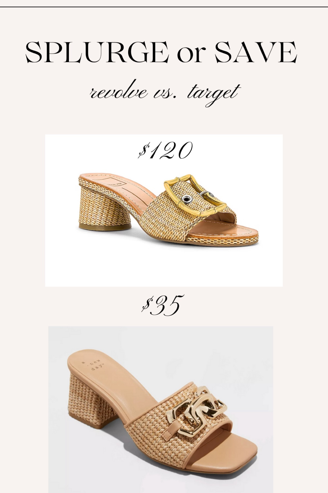 Splurge or save. Target and revolve slides both on sale now!

#LTKSeasonal #LTKsalealert #LTKSpringSale
