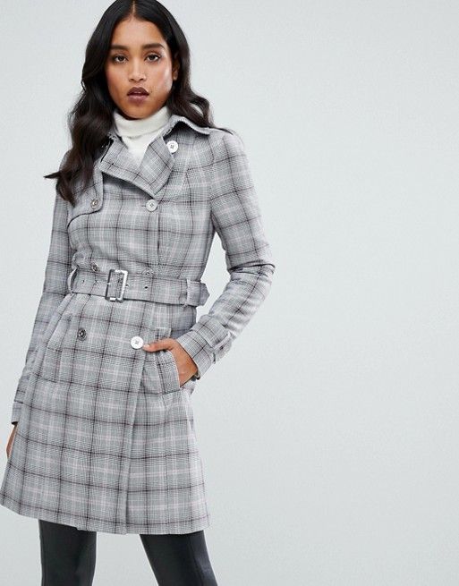 Lipsy mac with belt in check | ASOS US
