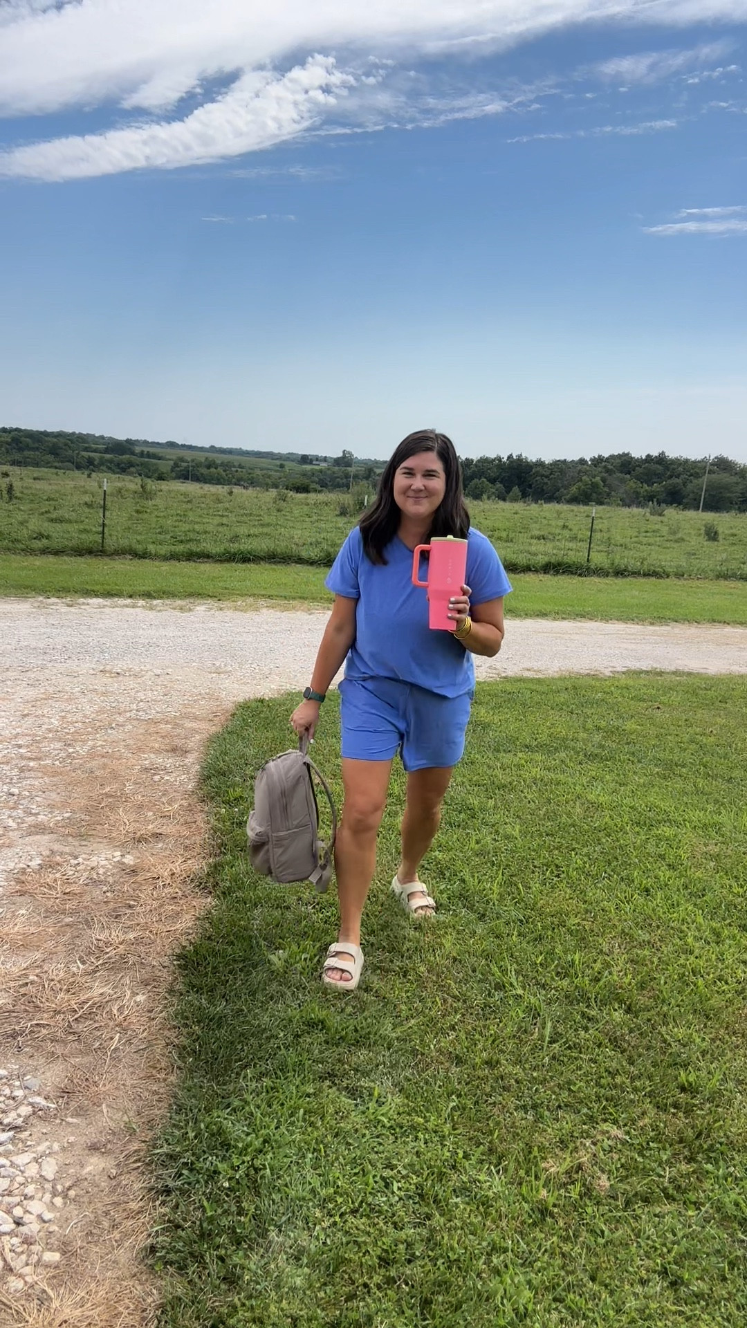 Comfy travel outfit for moms, mom travel style, athleisure set, comfy summer set, mom backpack, Amazon style, Walmart style,
Kohls style 