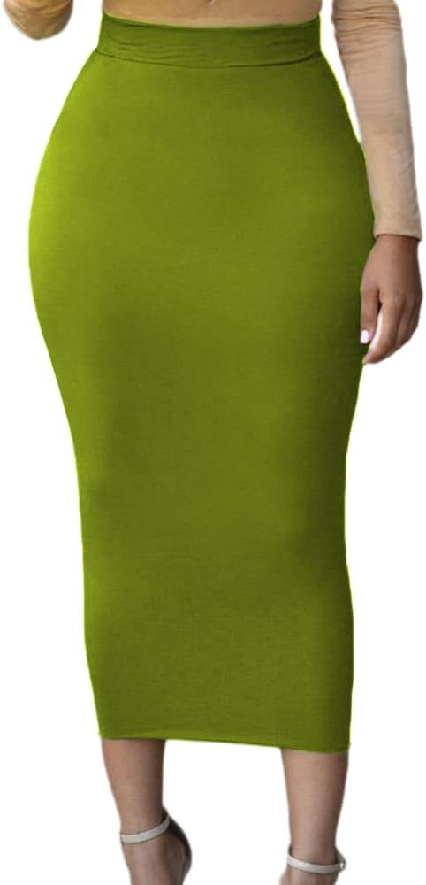 Lrady Women's High Waist Slim Bodycon Party Club Night Out Maxi Long Pencil Skirts | Amazon (US)