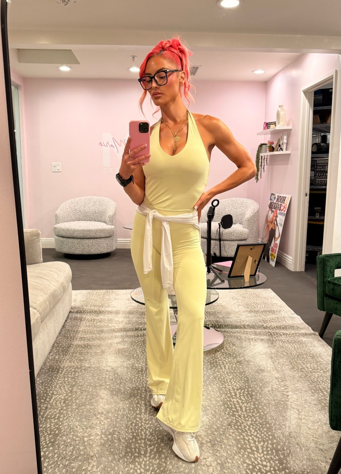 Yellow active wear fit! From the gym to the office and errands! Loving the flowy leggings ✨

#LTKU #LTKActive #LTKOver40