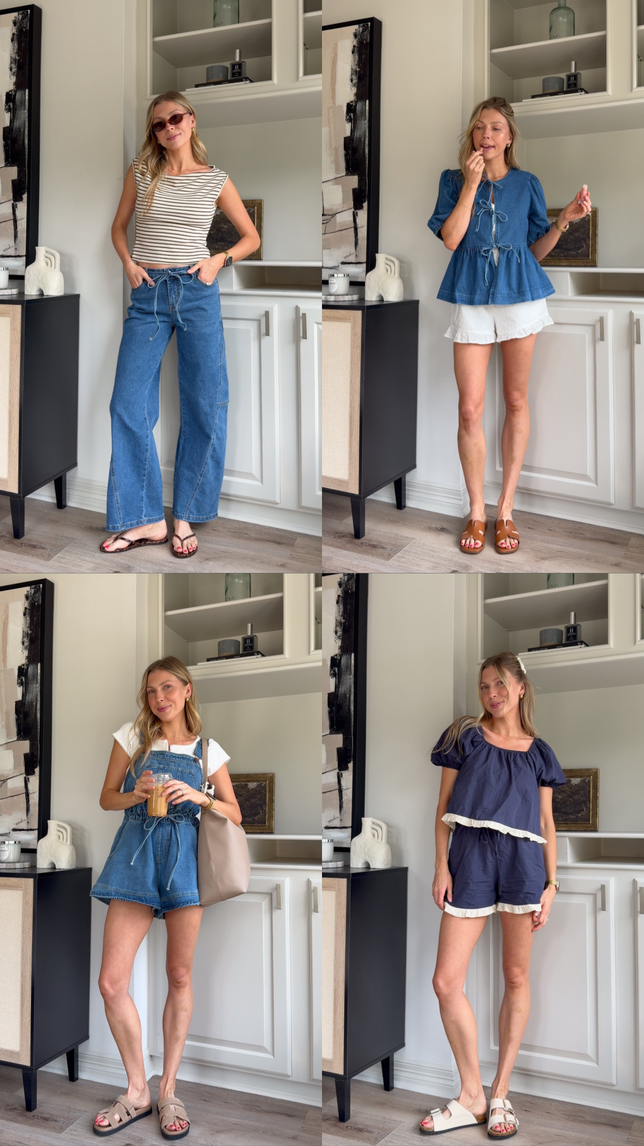 Easy summer outfits for moms! All nursing friendly with stretchy waistbands. Sizing info: I'm 5'7 wearing S in everything, 4 in jeans.  

 #LTKootd