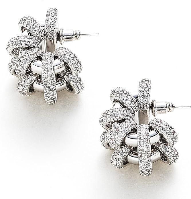 C.Paravano Hoop Earrings for Women 18K Gold Plated Hoop Earrings Platinum Hoop Earrings for Women... | Amazon (US)