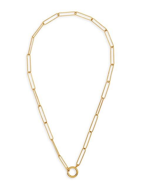 EYEM by Ileana Makri Be Happy 18K Goldplated Oval-Link Chain Necklace | Saks Fifth Avenue
