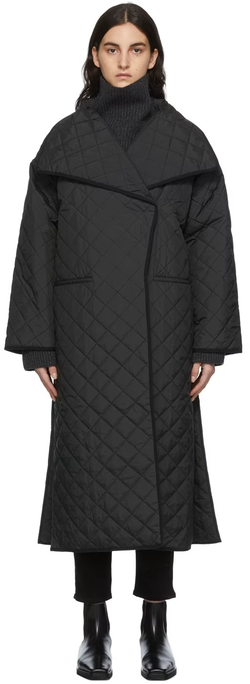 Black Quilted Coat | SSENSE