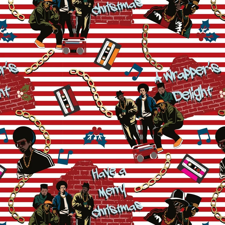 Black Paper Party Christmas Wrapping Paper, 40 Sqft, Multicolor Rappers | Walmart (US)