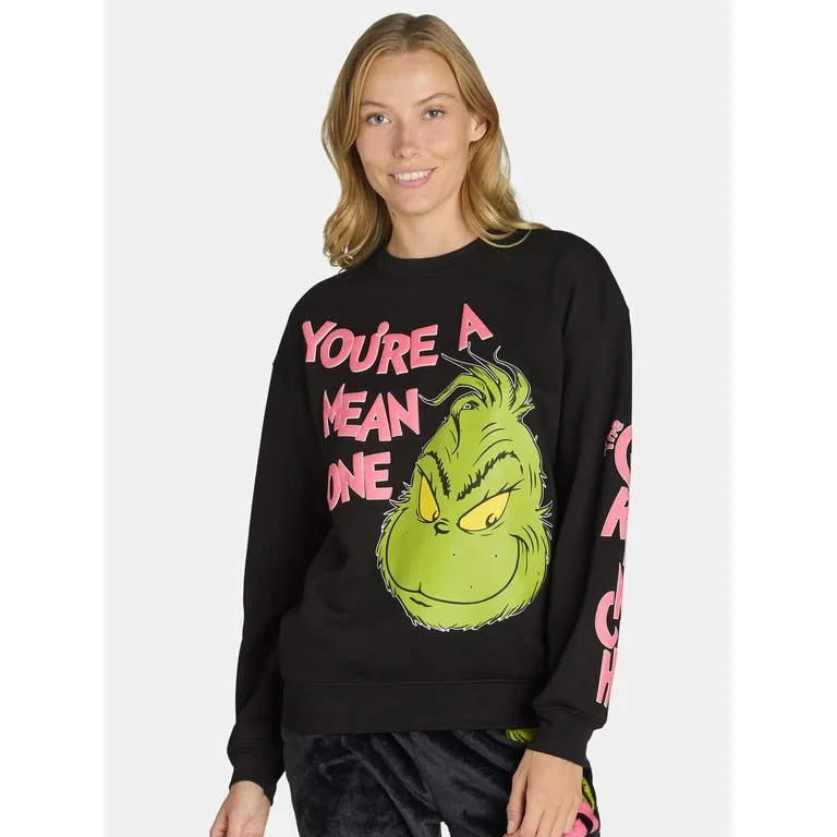 Dr. Seuss Women’s The Grinch Mean One Graphic Sweatshirt, Sizes XXS-XXL | Walmart (US)