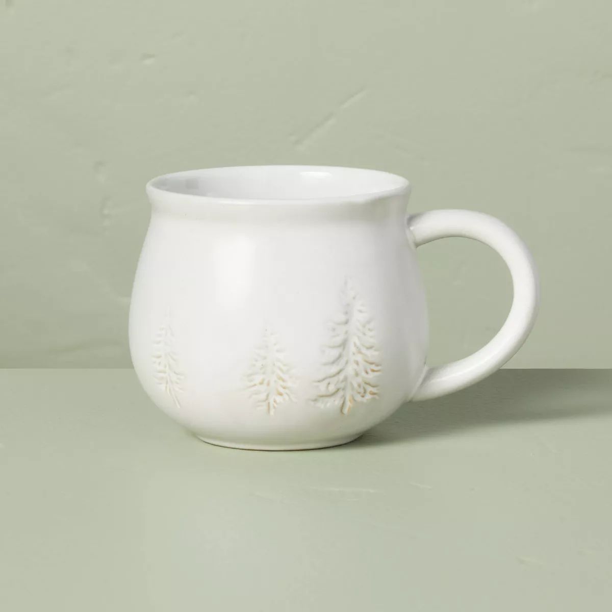 16oz Winter Trees Round Stoneware Mug Cream - Hearth & Hand™ with Magnolia | Target