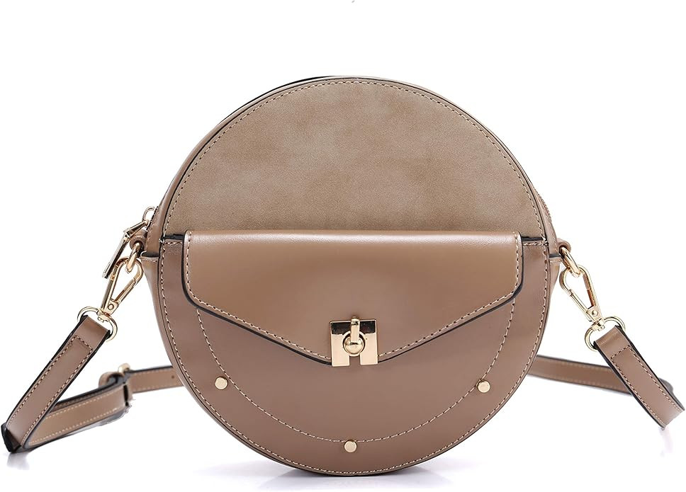 MAY 3 Fashion Circle Shoulder Bag for Women with Zipper Closure Lock Pocket | Amazon (US)
