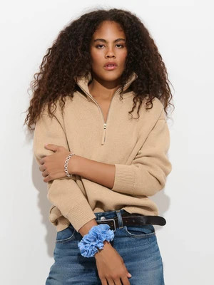 Daphne Half Zip Sweater in Cotton Cashmere | Alex Mill