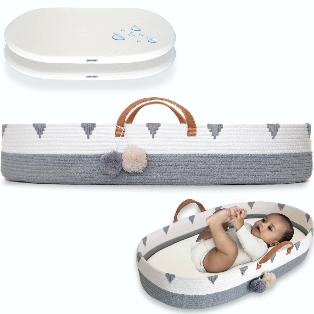 Cotton Rope Baby Changing Basket Set | Vesta Baby