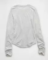 AE Long Sleeve Cozy Crewneck T-Shirt | American Eagle Outfitters (US & CA)