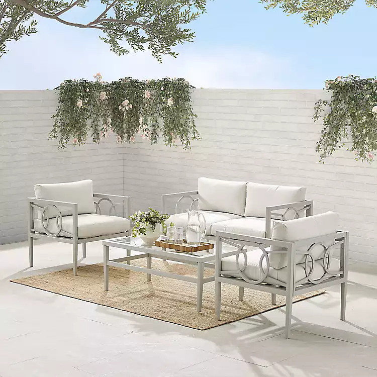 Gray Interlocking Circles 4-pc. Outdoor Living Set | Kirkland's Home