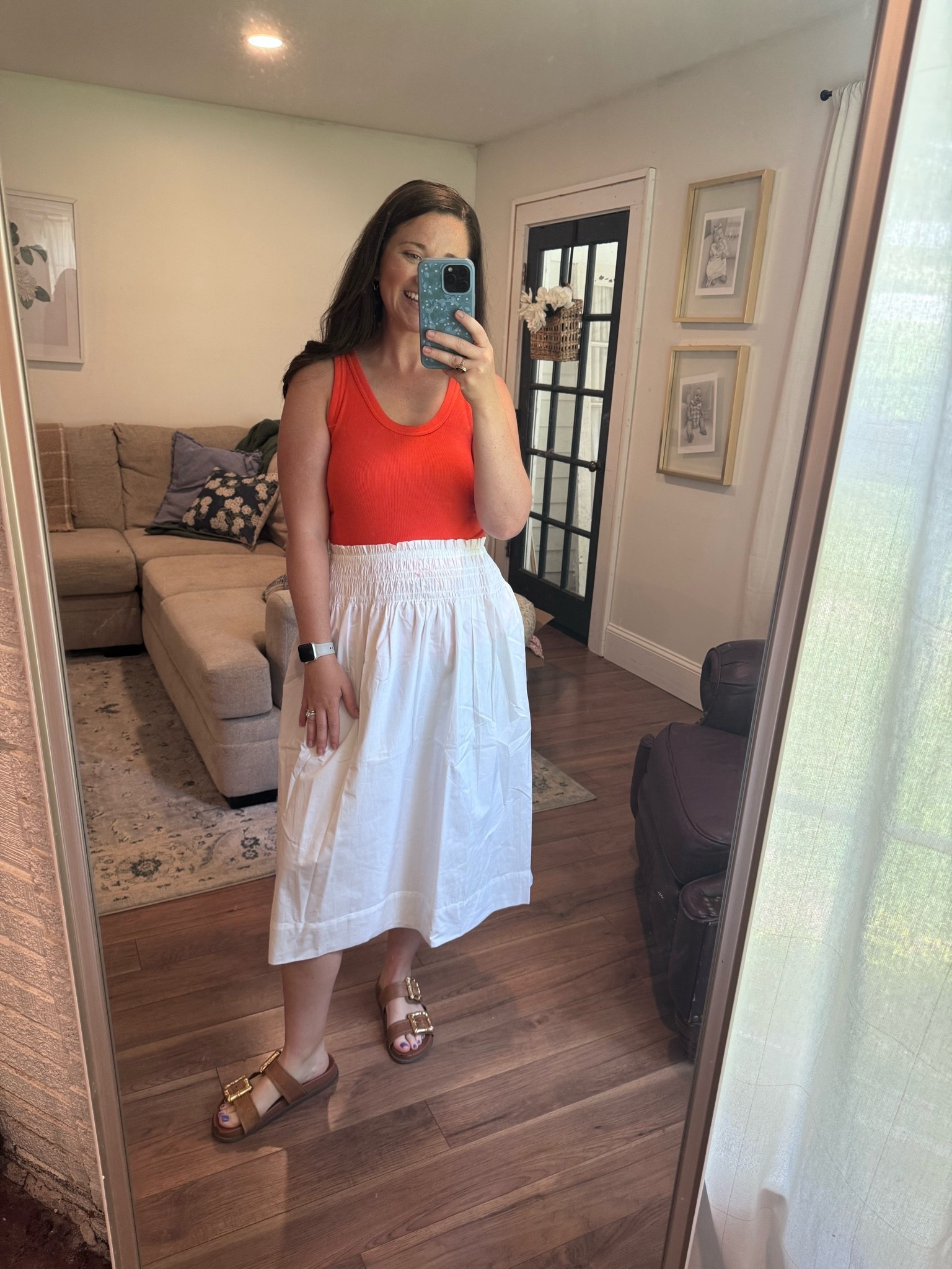 Summer outfit. 100% cotton white skirt