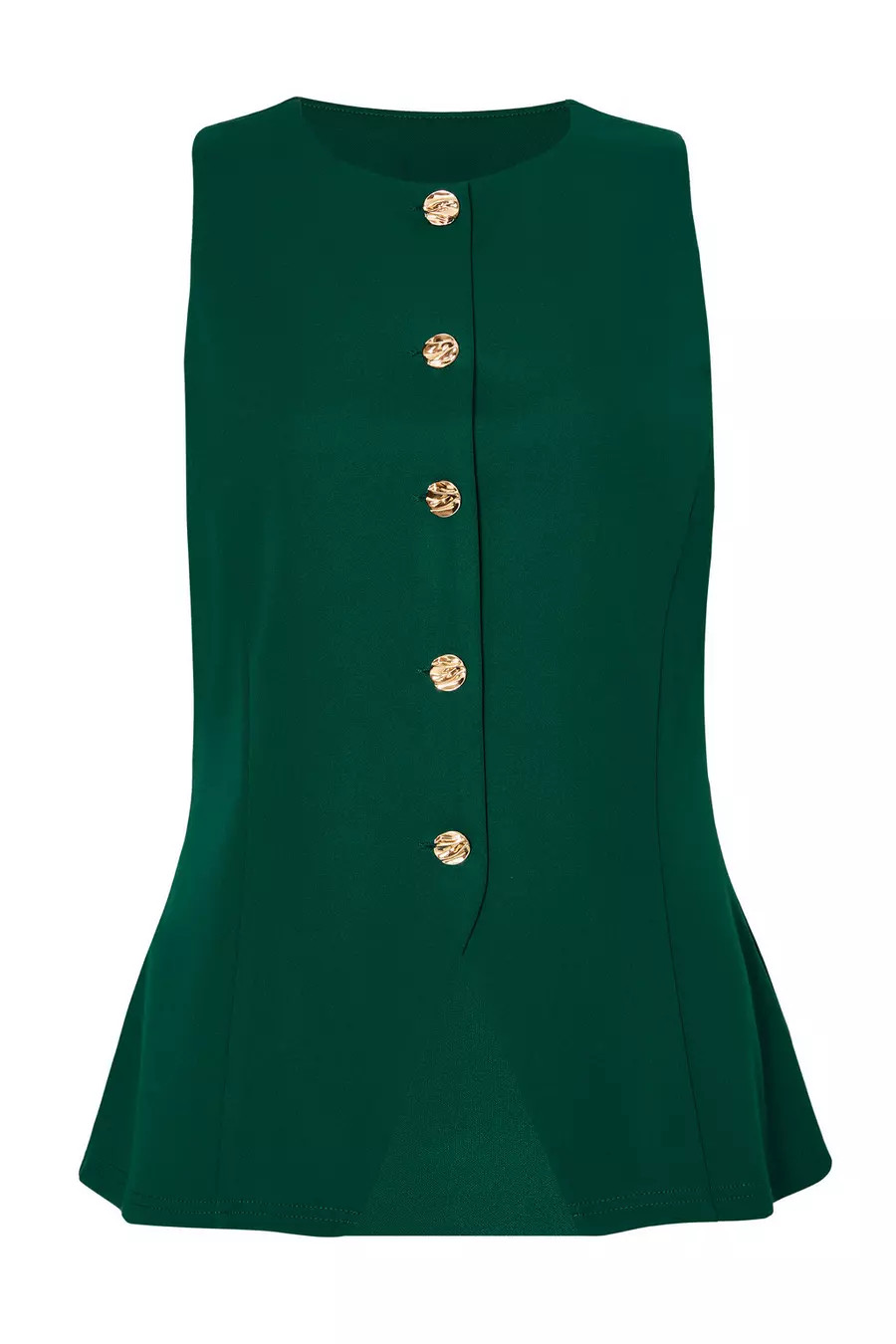 Home/Party/Bottle Green Button Front Waistcoat | Quiz Clothing