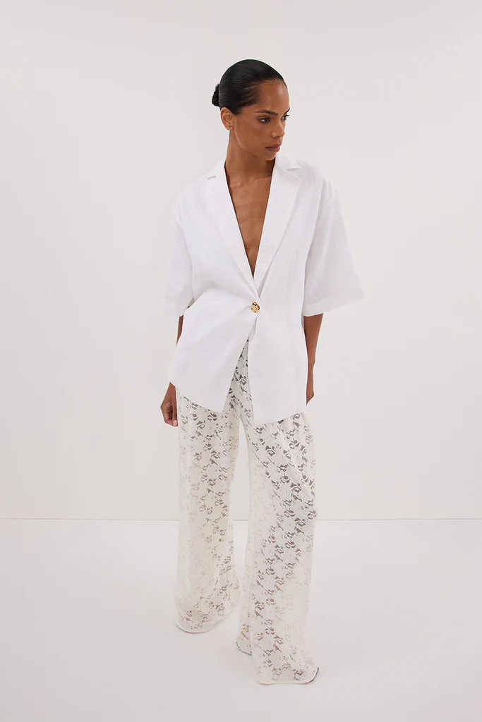LOULA WHITE LACE PANT | DISSH