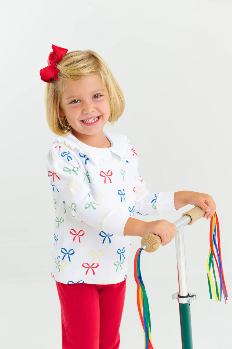 Maude's Ruffle Cassidy Comfy Crewneck - Ribbon Reminder with Worth Ave | The Beaufort Bonnet Company