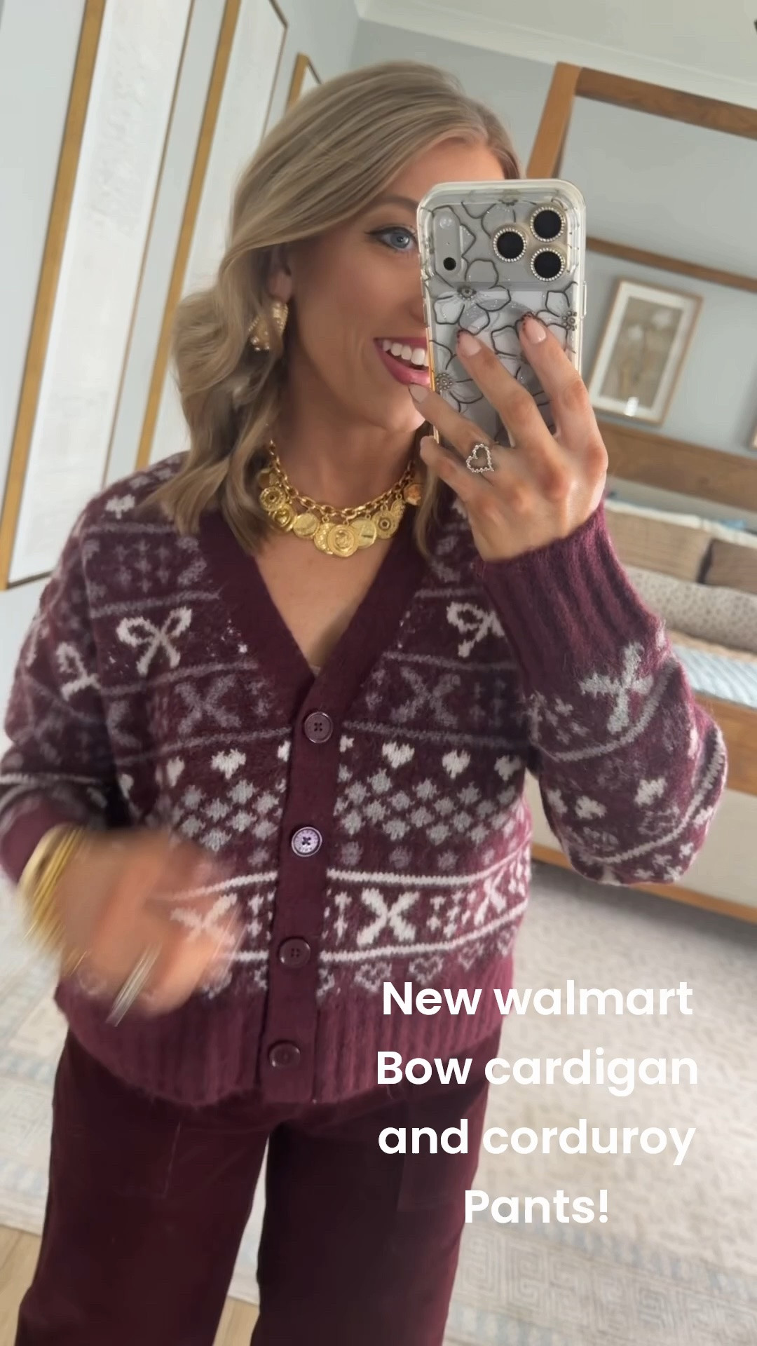 Walmart just keeps bringing the cutest new arrivals! 😍 This burgundy printed cardigan paired with matching corduroy pants makes the prettiest monochromatic outfit for fall and winter. I LOVE the bow details throughout the sweater! 🎀 Such a rich color for the season and both pieces can easily be mixed and matched with so much already in your closet.

#WalmartFashion #WalmartFinds #WalmartNewArrivals #WalmartStyle #AffordableFashion #BurgundyOutfit #CorduroyPants #CardiganOutfit #FallFashion #WalmartOutfit

#LTKootd #LTKPetite