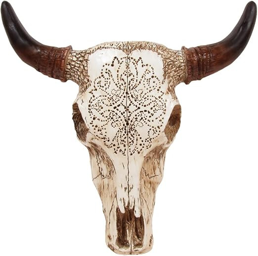 Treasure Gurus Southwestern Tooled Steer/Bull/Cow Skull and Horns | Amazon (US)