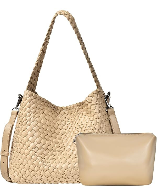 OlyPegic Woven Bag for Women, Woven Tote Bag Vegan Leather Retro Handbag, Handmade Summer Beach B... | Amazon (US)