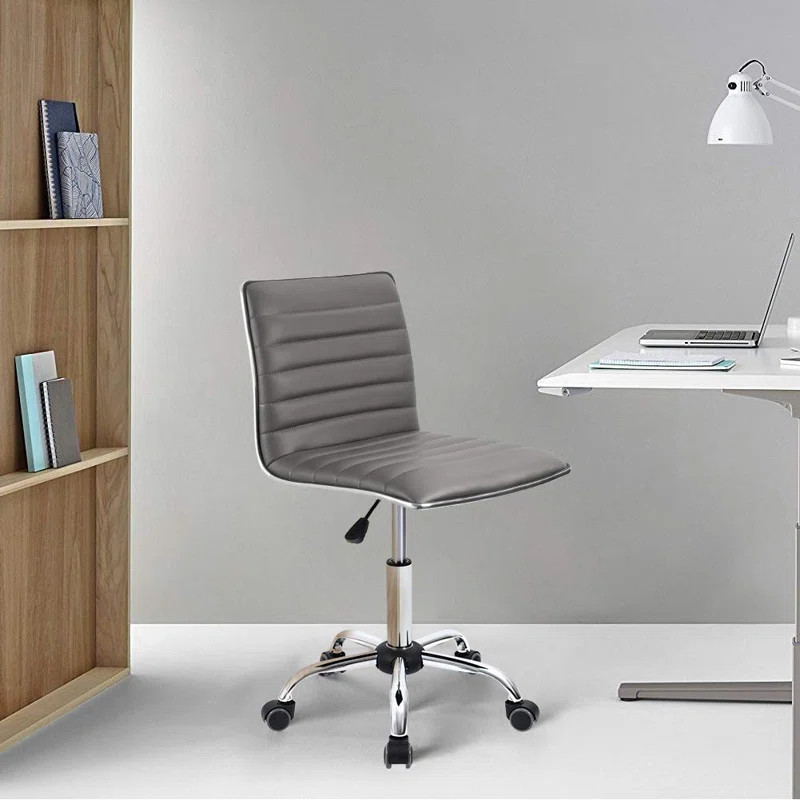 Kaycee Faux Leather Mid Back Swivel Computer Task Desk Chair | Wayfair North America