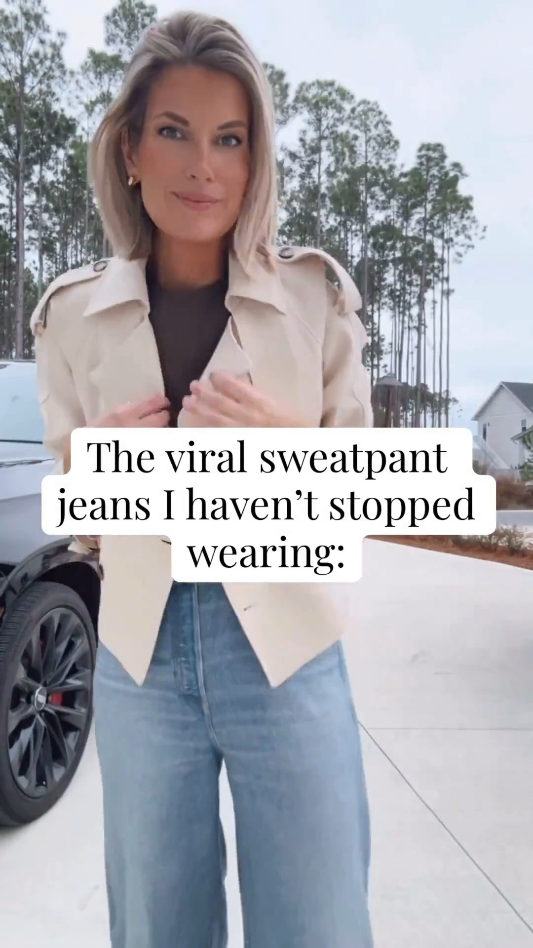 The viral sweatpant jeans! I’m 5’11” wearing size 27 (this pair has a 33” inseam). They’re a splurge but I haven’t found any tall friendly save options. 

#LTKOver40 #LTKTall #LTKootd