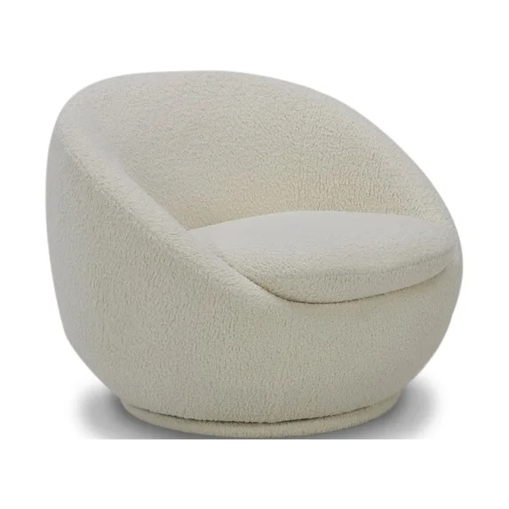 Better Homes & Gardens Mira Swivel Accent Chair, Cream Shearling | Walmart (US)