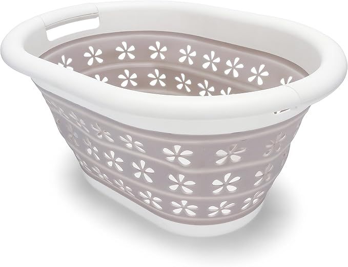 Camco White/Taupe Collapsible Utility/Laundry Basket – Perfect for Homes, Boats, and RVs – Ea... | Amazon (US)