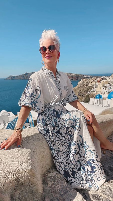 That blue dress in Greece was perfect. Shop it and others similar here...

#LTKover40 #LTKtravel #LTKstyletip