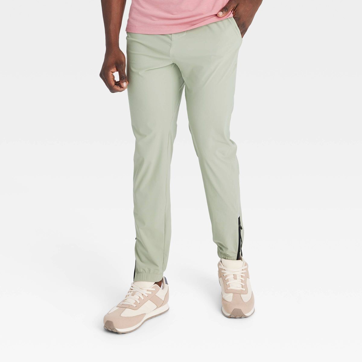Men's Lightweight Tricot Joggers - All In Motion™ Light Green S | Target