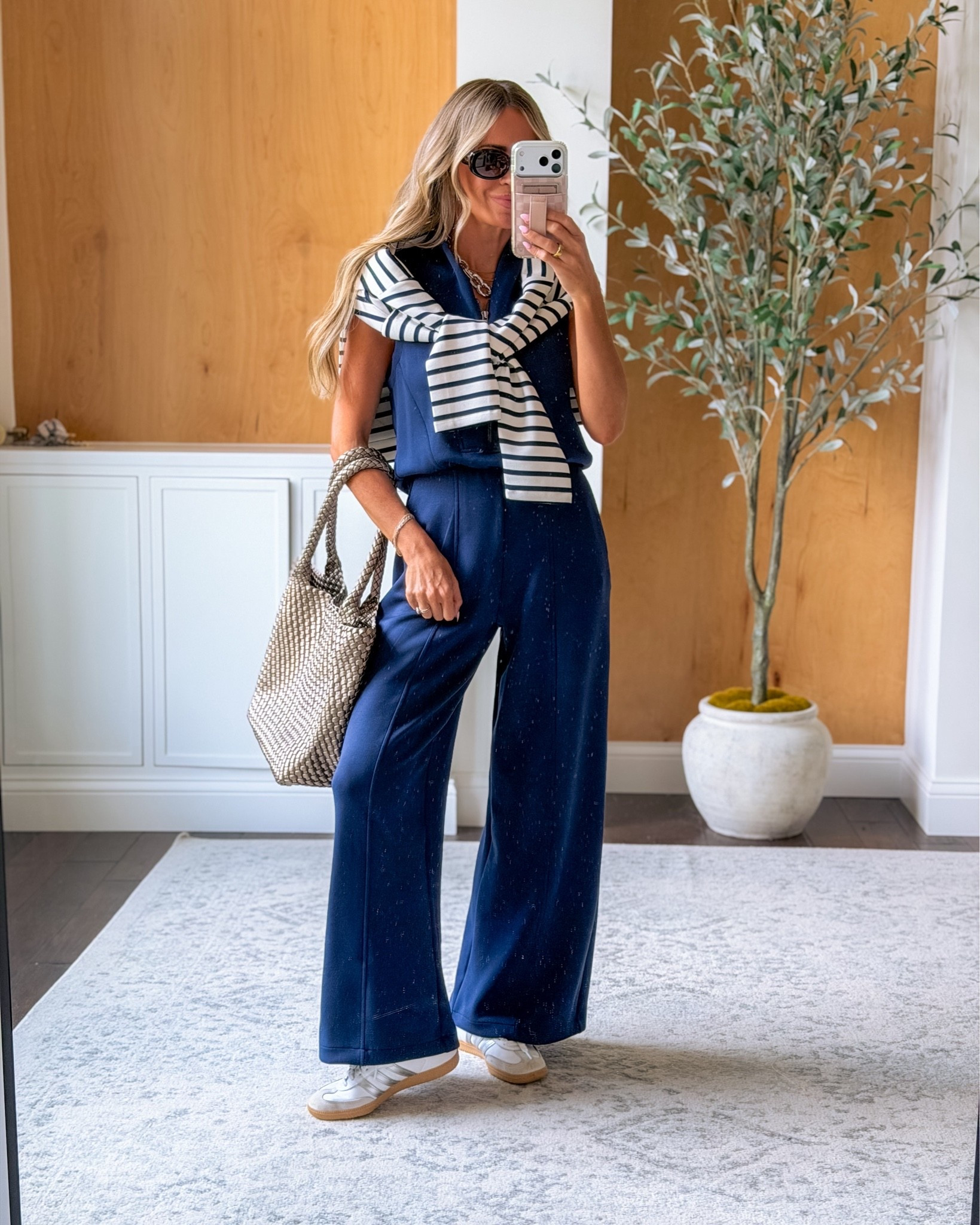 Elevated travel outfit - jumpsuit is open in back! Also comes in length options - 

wearing xs petite (I’m 5’3”) - new customers can use code KATEROSExSPANX to save 15% plus free shipping!

#LTKOver40 #LTKPetite #LTKTravel
