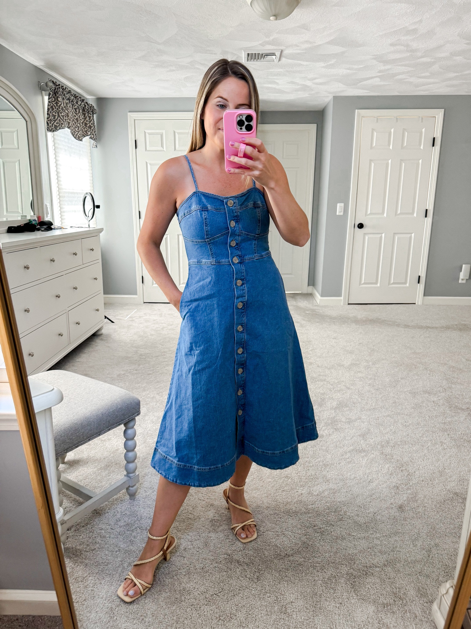 denim dress for graduation Denim Dancer Dress – Adeline main image 1