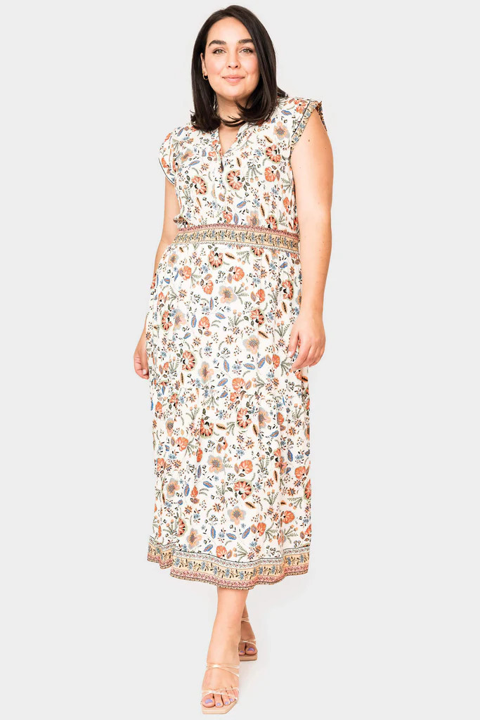 Bohemian Summer Border Print Maxi Dress | Gibsonlook