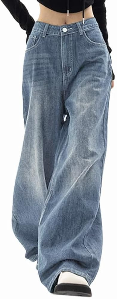 EMMIOL Jeans for Women Wide Leg Baggy Jeans High Waist Y2K Cargo Pants Casual Loose Boyfriends Tr... | Amazon (US)